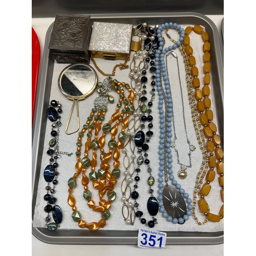 351 - 3 Trays costume jewellery