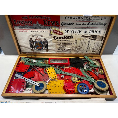 357 - Vintage wooden box meccano