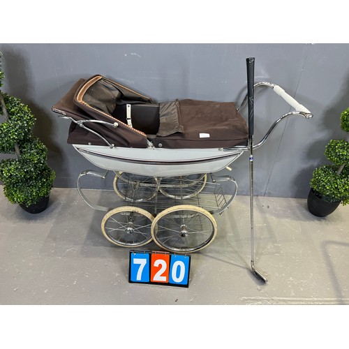 720 - Vintage push chair + golf club