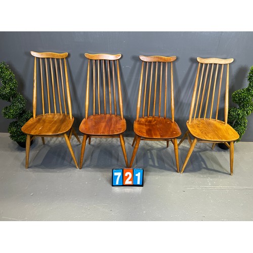 721 - Set of 4 ercol blonde goldsmith chair