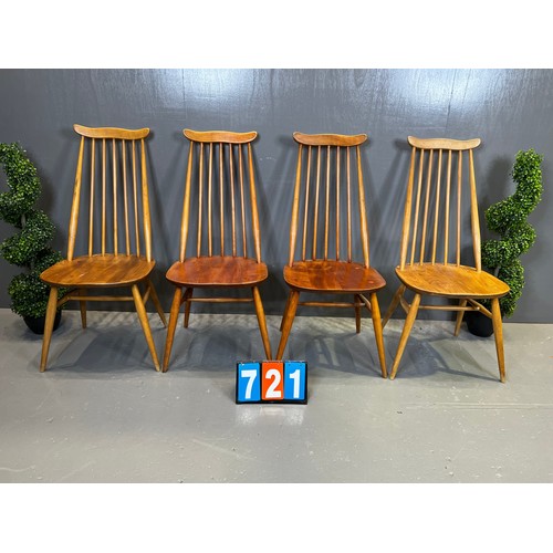 721 - Set of 4 ercol blonde goldsmith chair