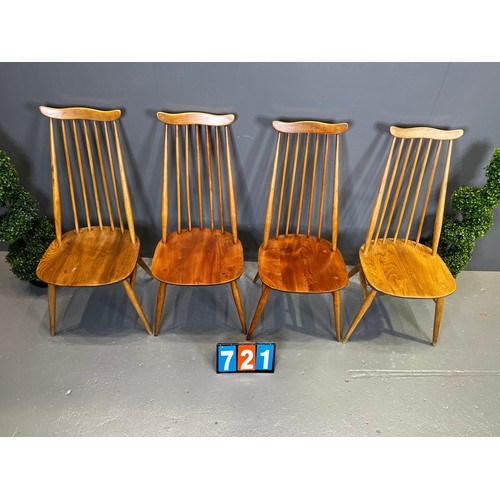 721 - Set of 4 ercol blonde goldsmith chair