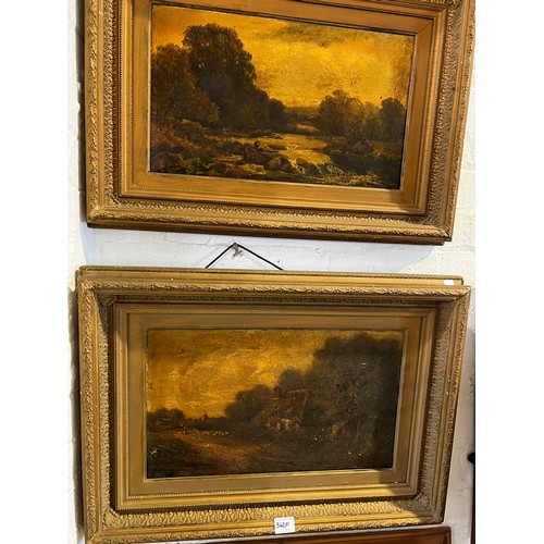 360f - Pair Victorian gilt framed walker foster pictures