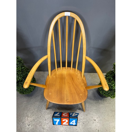 724 - Ercol blonde carver chair