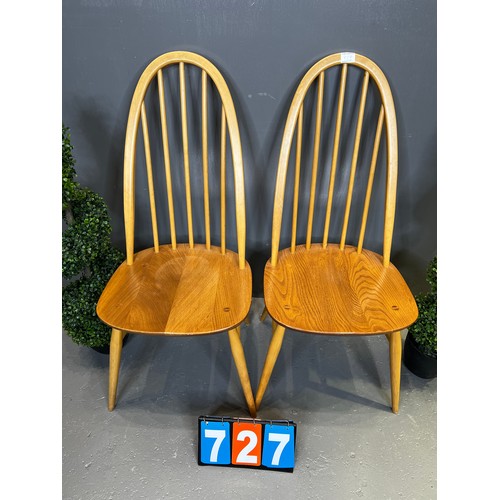 727 - Pair of ercol Quaker chairs (blonde)