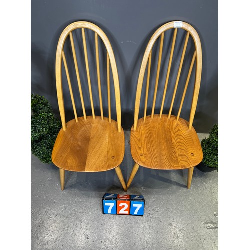 727 - Pair of ercol Quaker chairs (blonde)