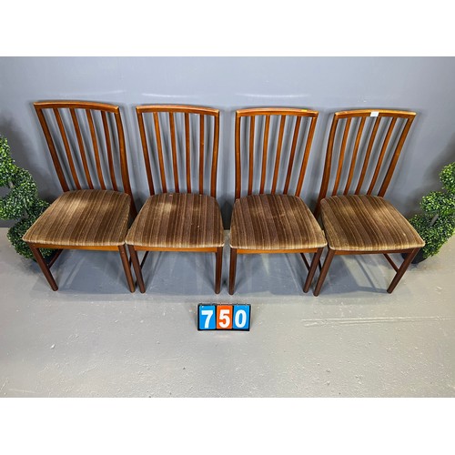 750 - Set of 4 teak chairs McIntosh