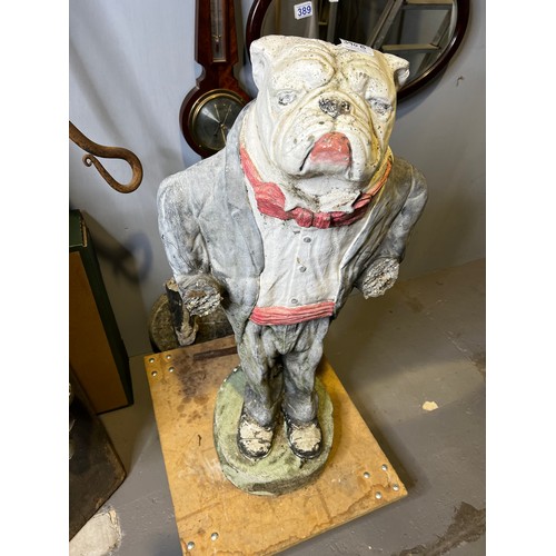 390b - Vintage Large heavy bulldog waiter A/F parts there with it