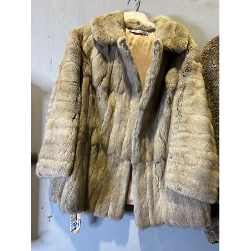 391 - Russian squirrel coat+ silver coloured fur coat