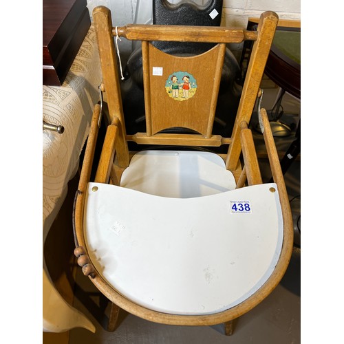 438 - Vintage child's high chair