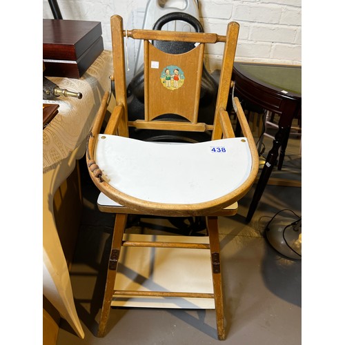 438 - Vintage child's high chair