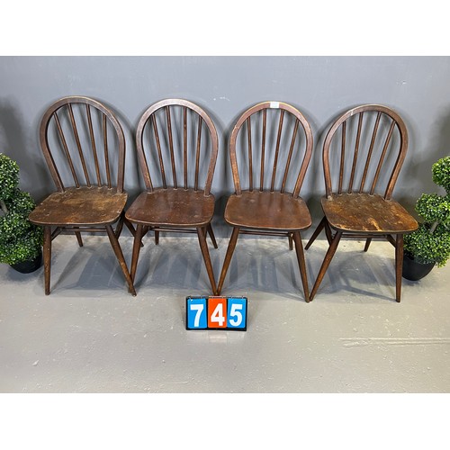 745 - Set of 4 ercol hoop back chair