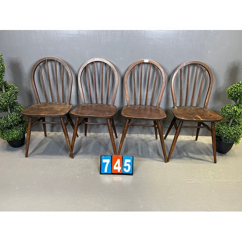 745 - Set of 4 ercol hoop back chair