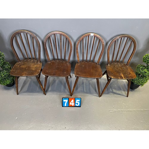 745 - Set of 4 ercol hoop back chair