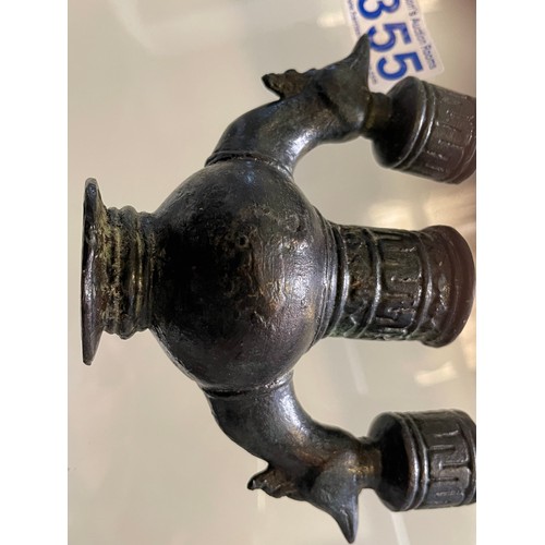 355 - 17c or earlier? Persian bronze candle holder?