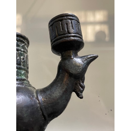 355 - 17c or earlier? Persian bronze candle holder?