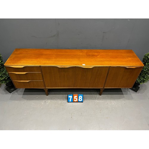 758 - McIntosh retro teak sideboard (Moulding on handle A/F)