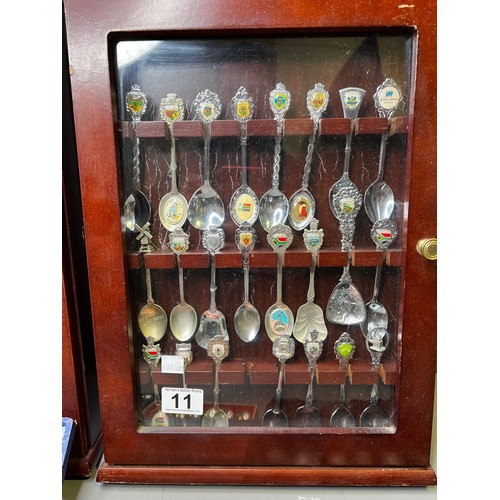 11 - Souvenir spoons in cabinets + basket of spoon