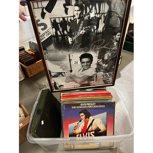 25 - Elvis Presley picture + quantity LP's