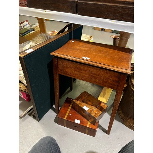 71 - Pair of Victorian box's + games table + sewing box