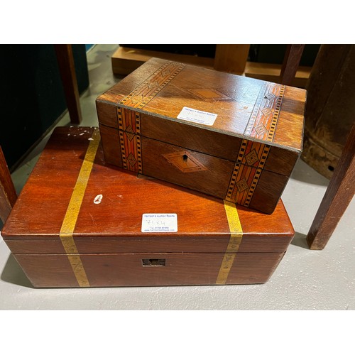 71 - Pair of Victorian box's + games table + sewing box