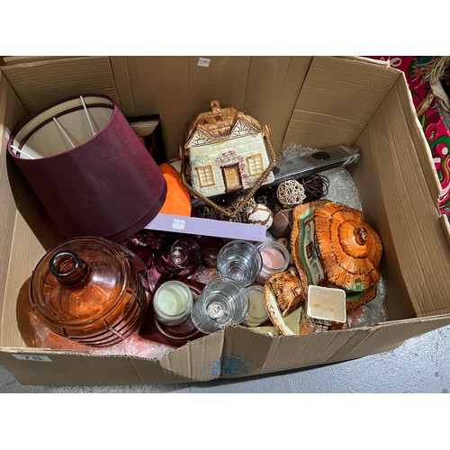 78 - Box of pottery to include cottage ware