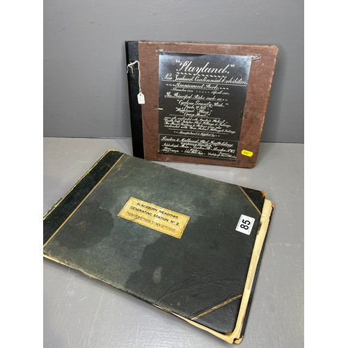 85 - 2 Early 20th century photo albums one of Blackburn meadows power station + playland