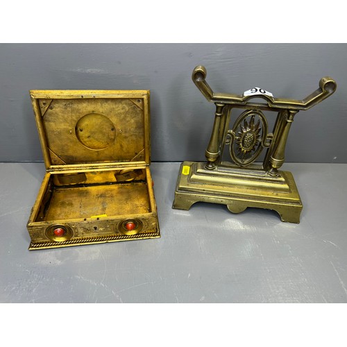 90 - Interesting Victorian  Jewelled box + brass stand Bradley & Hubbard ??