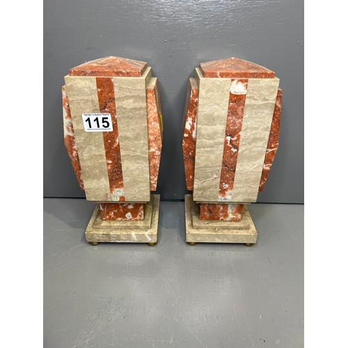 115 - Pair of art deco marble stand