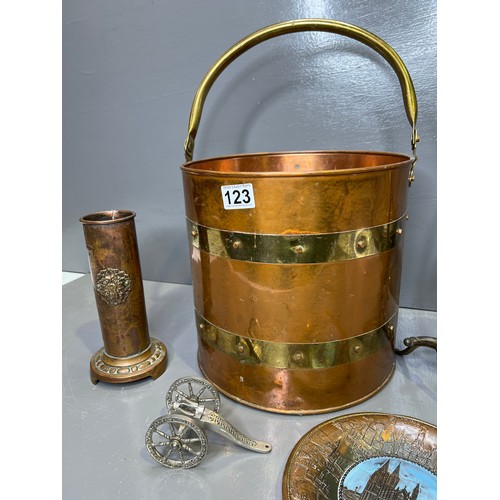 123 - Brass log bucket + misc