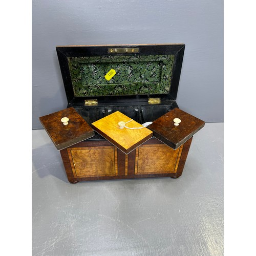 131 - Victorian walnut tea caddy