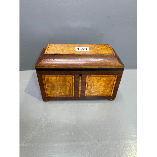 131 - Victorian walnut tea caddy