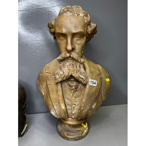 154 - Large Charles Dickens Bust + Resin Sculpture Bust A/F