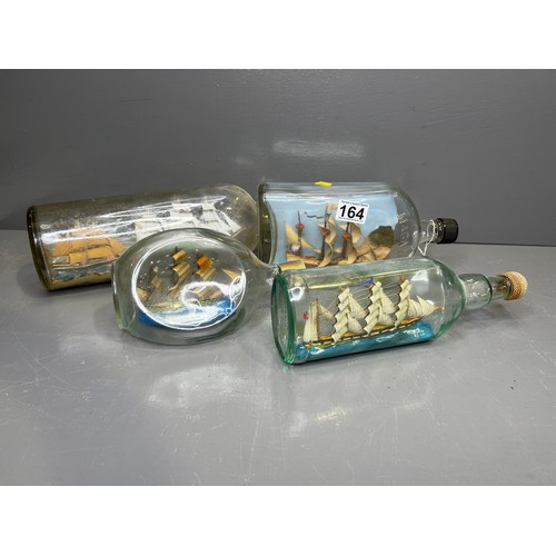 164 - 4 Ships in bottle (Vintage )