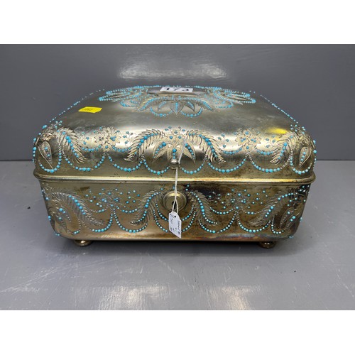 173 - (Super Quality ) Rare Continental Jewellery Casket set with Turquoise A/F