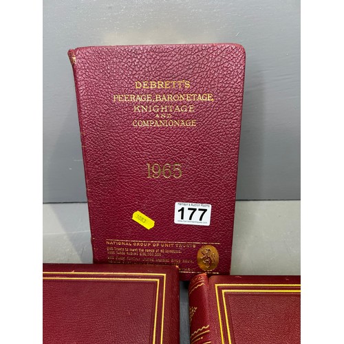 177 - 3 Leather Bound Books including sporting & Knightage