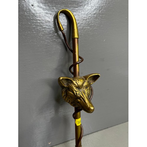 244 - Most unusual Brass Fox's Head Mounted on Unusual stand Early 20th Century