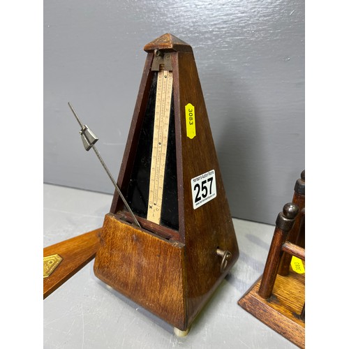 257 - Collection of treen to include Metronome