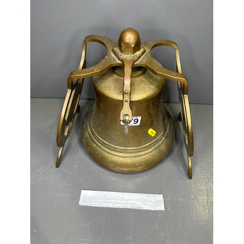 279 - 20th Century Heavy Brass Fire Bell. No 99 Possibly military