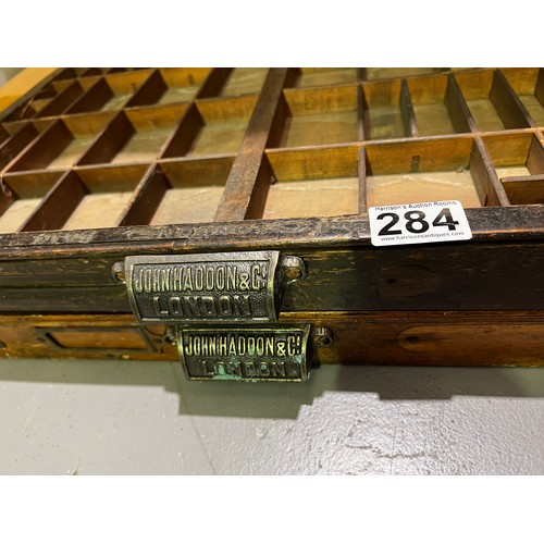 284 - 2 Advertising display drawers John Haddon & Co London