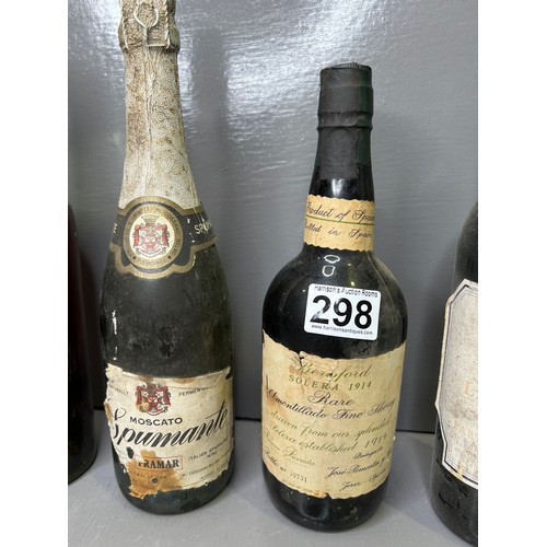 298 - Vintage Sherry unopened ,But only half bottle full. + other wines etc