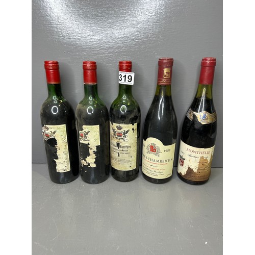 319 - 5 Bottles of Vintage Wine