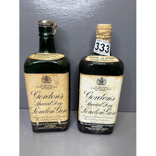 333 - 2 Vintage Bottles of Gordons Gin