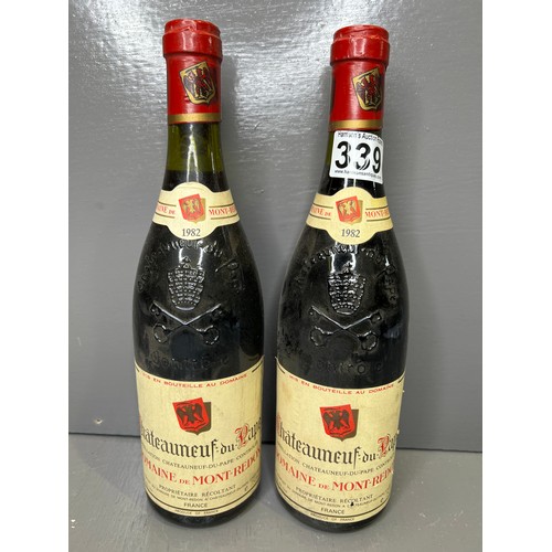 339 - Vintage 2 Bottles of wine 1982