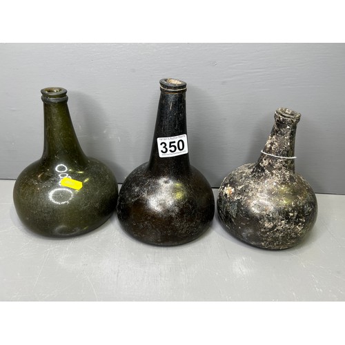 350 - Early wine Bottles Believed to be 1680 - 1720