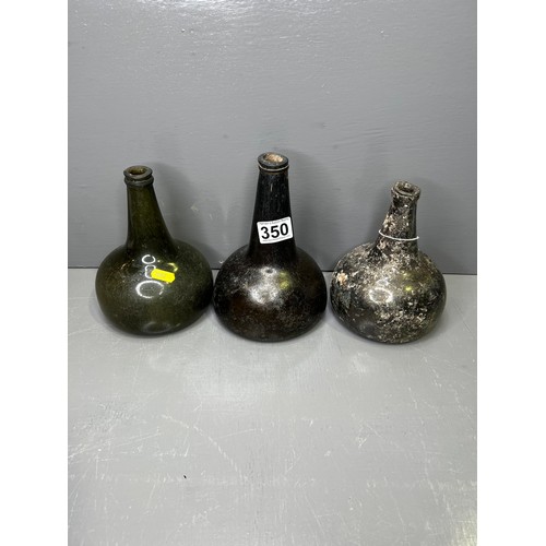 350 - Early wine Bottles Believed to be 1680 - 1720