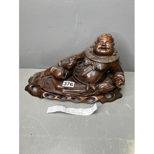 376 - Early 20th c. Budda Wooden Figure on Base