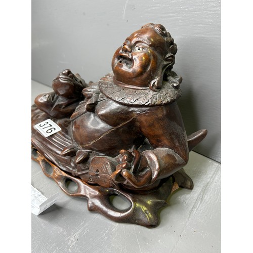 376 - Early 20th c. Budda Wooden Figure on Base