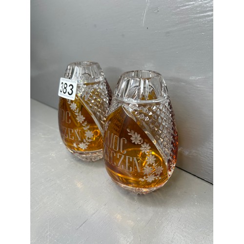 383 - 2 Heavy Glass Vases