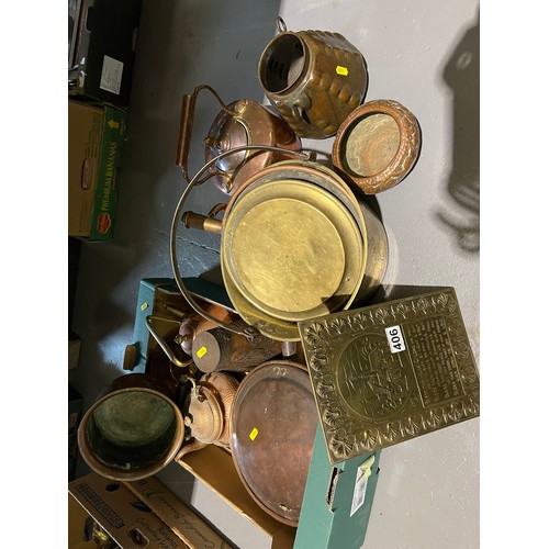 406 - Large Quantity Brass & Copperware inc Jam Pans